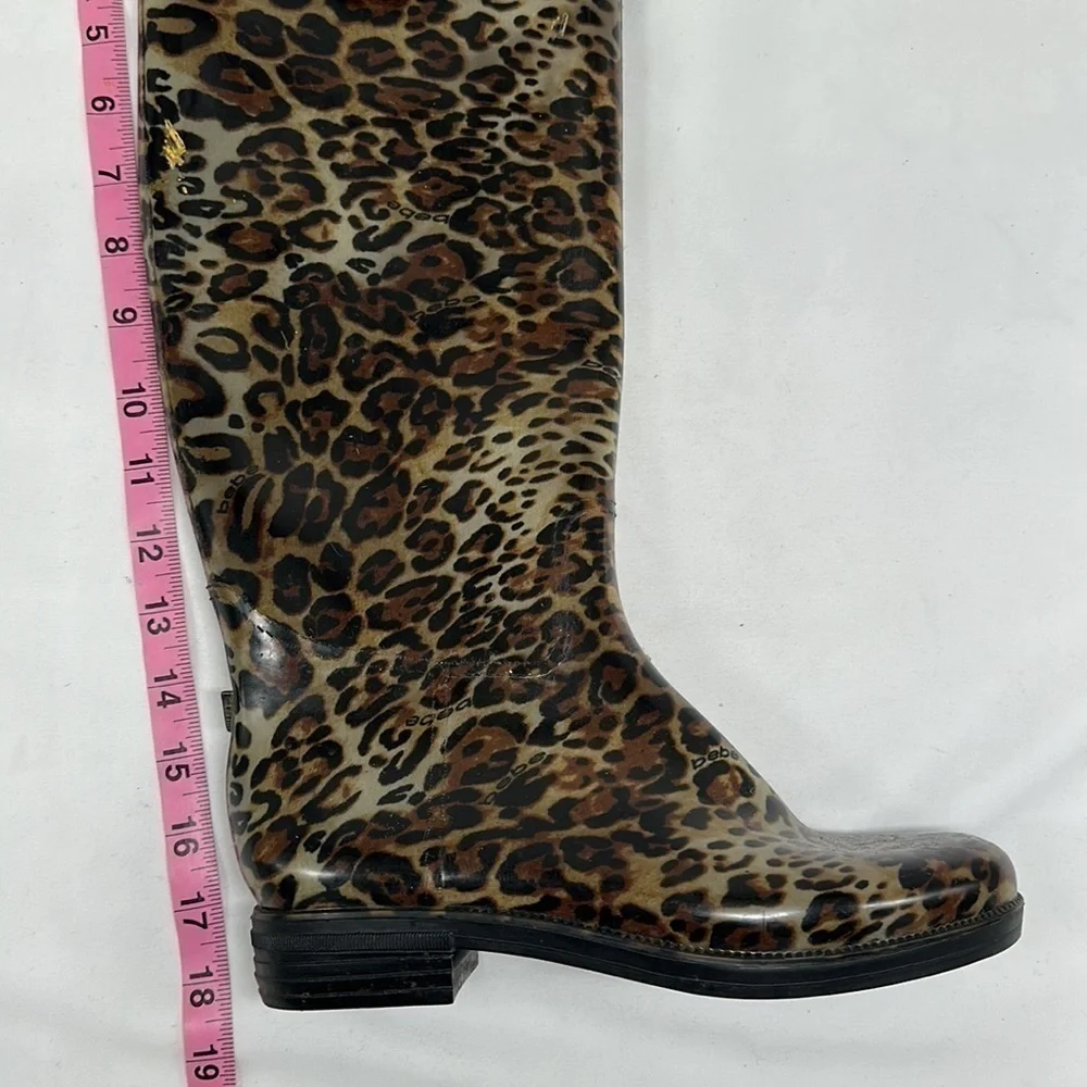 Bebe Knee High Animal Print Rain Boots Size 6
